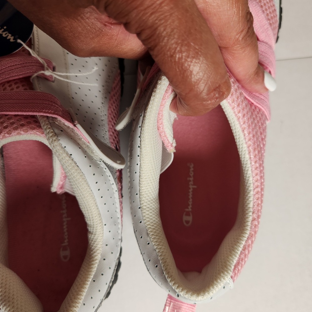 Champion Womens White Pink Perforated Mesh Slip On Sneakers 44930 Size 9.5 NEW - Picture 11 of 12